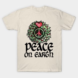 Peace on Earth Love Wreath T-Shirt